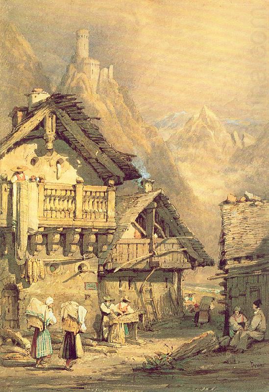 Prout, Samuel Alpine Village china oil painting image